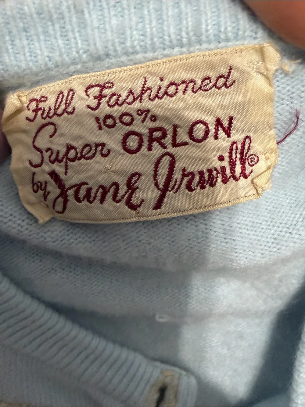 Pastel Blue Embroidered Pearl-Button Cardigan size small